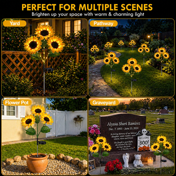SunLuma™ Solar-Sonnenblumenleuchten – Blühende Gartendeko mit warmem Nachtleuchten 🌻✨