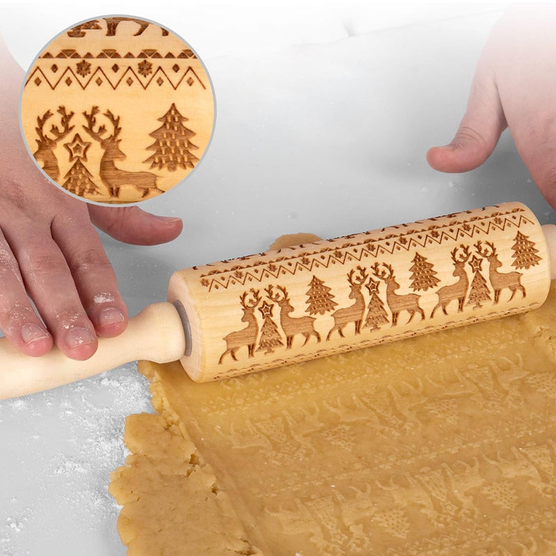EasyCarve™ - Weihnachtliche Rolling Pins aus Holz [Letzter Tag Rabatt]