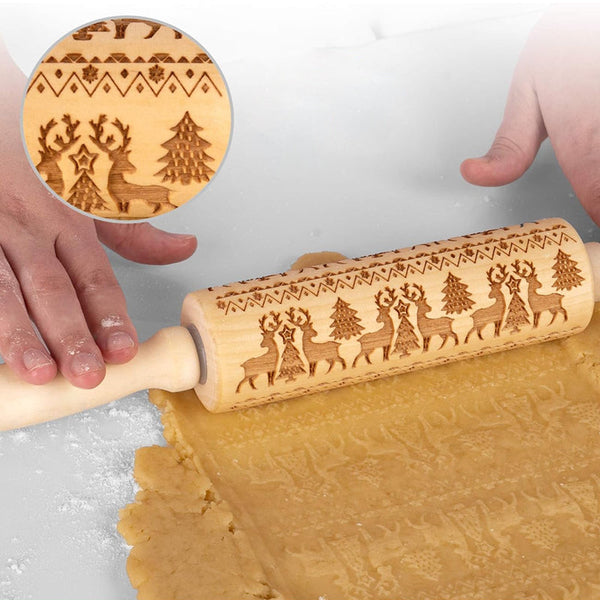 EasyCarve™ - Weihnachtliche Rolling Pins aus Holz [Letzter Tag Rabatt]