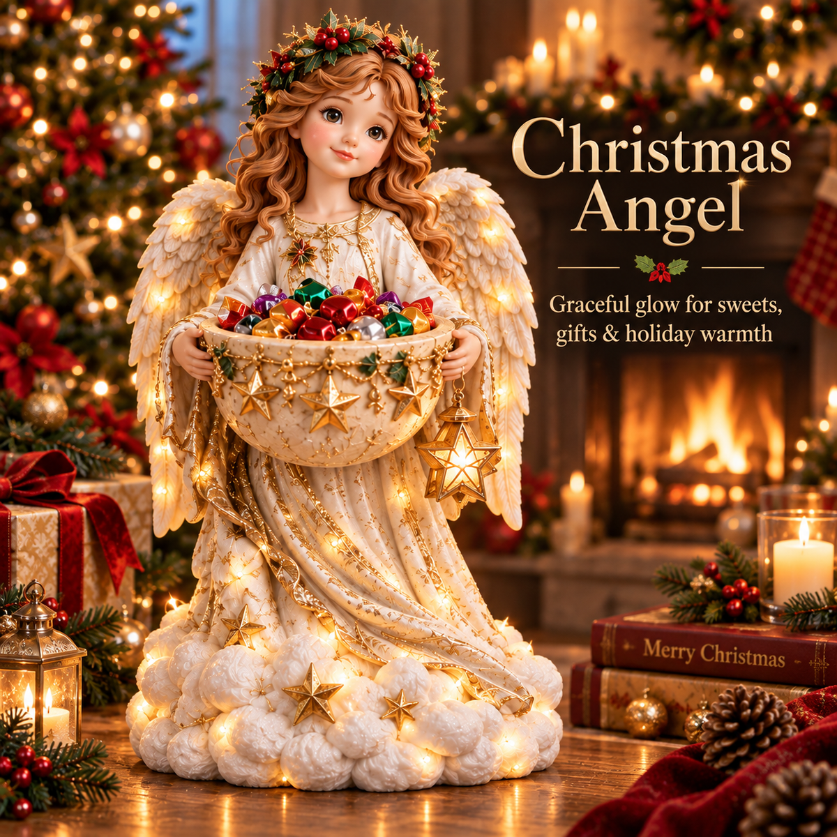 SweetGlow™ Weihnachtliche Süssigkeitenschale | Festlicher Lichterglanz