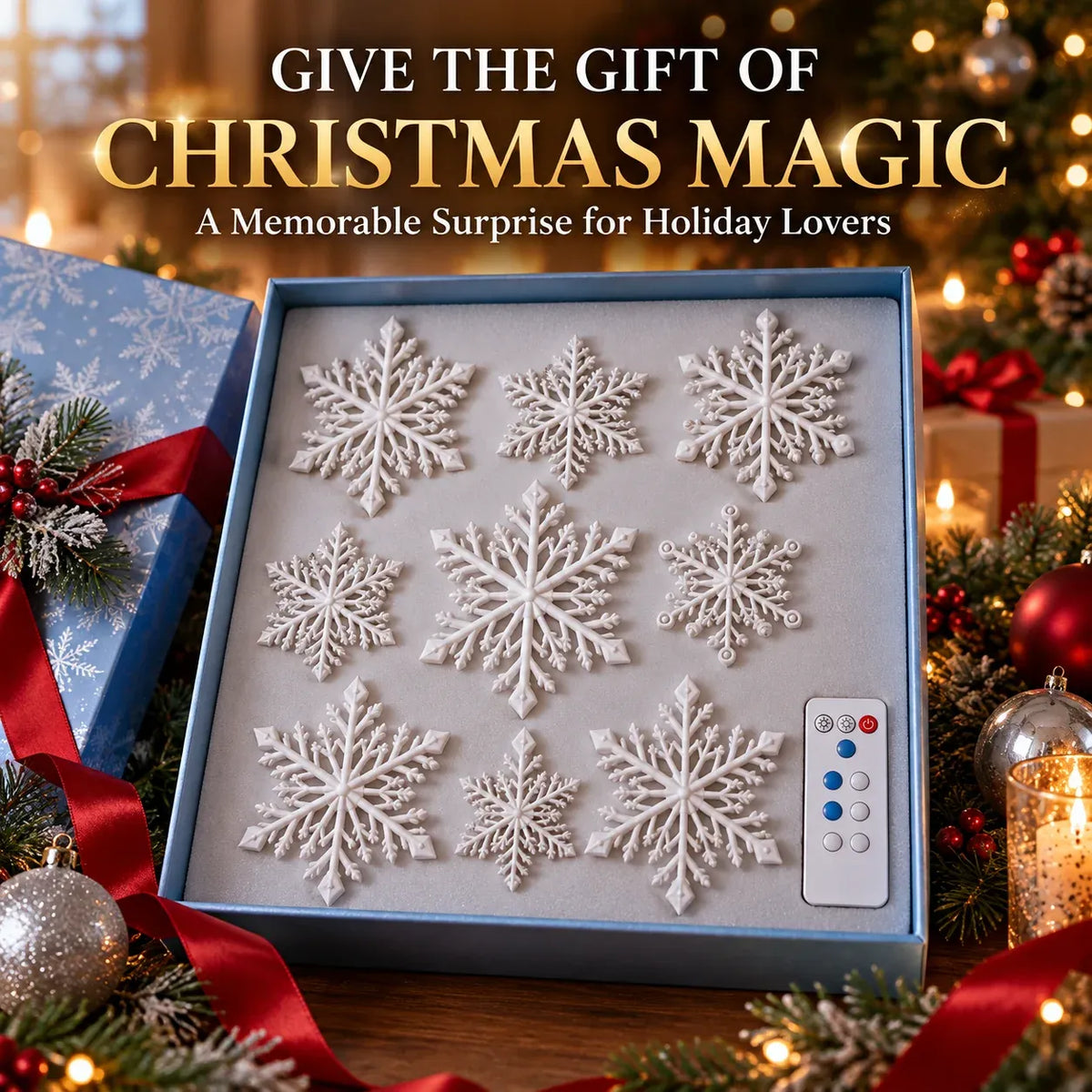FrostGlow™ 3D Schneeflocken-Wandlichter | Magischer Weihnachtsglanz & stilvolle Winterdeko