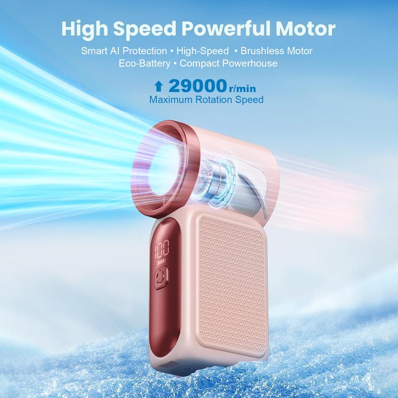 TurboBreeze™ | Mini-Handventilator mit LED-Anzeige & 5 Turbostufen ⭐