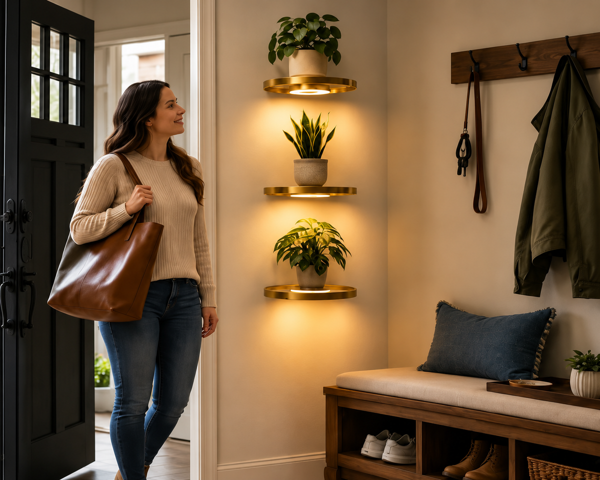 Glowora™ Leuchtendes Wandregal | Stilvolle Dekoration & warmes LED-Ambiente