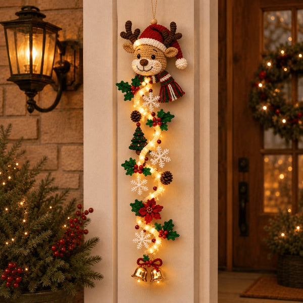 MerryCascade™ Leuchtender Weihnachts-Türhänger | Warmer Lichterglanz & Festliche Eingangsd ekoration