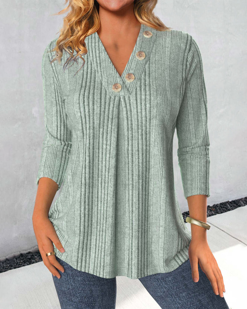 Anais™ Einfarbige grüne Bluse