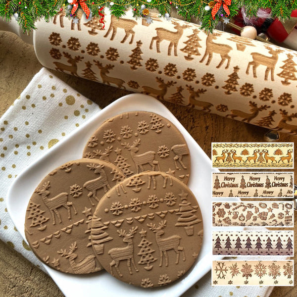 EasyCarve™ - Weihnachtliche Rolling Pins aus Holz [Letzter Tag Rabatt]