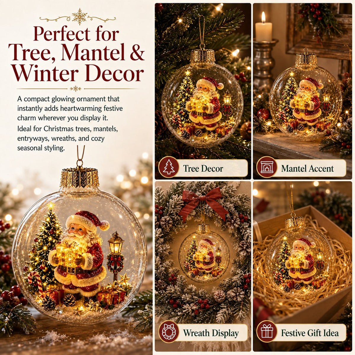 DioraLuma™ Leuchtender Weihnachts-Diorama-Anhänger – Warmer Glanz & zauberhafte Mini-Winterwelt