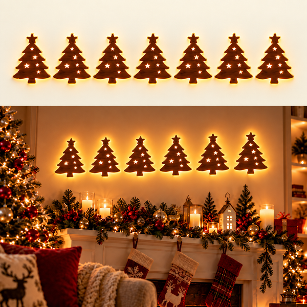 LumiSilva™ Leuchtende Weihnachts-Wanddeko | Warmer Lichterglanz & festliche Wandstimmung