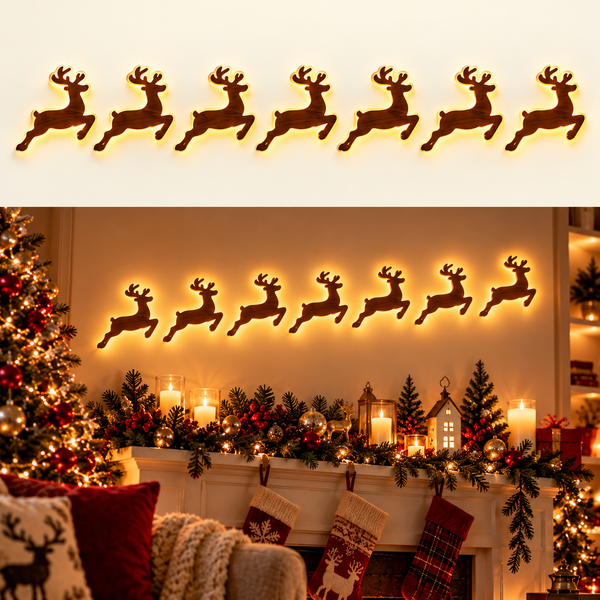 LumiSilva™ Leuchtende Weihnachts-Wanddeko | Warmer Lichterglanz & festliche Wandstimmung