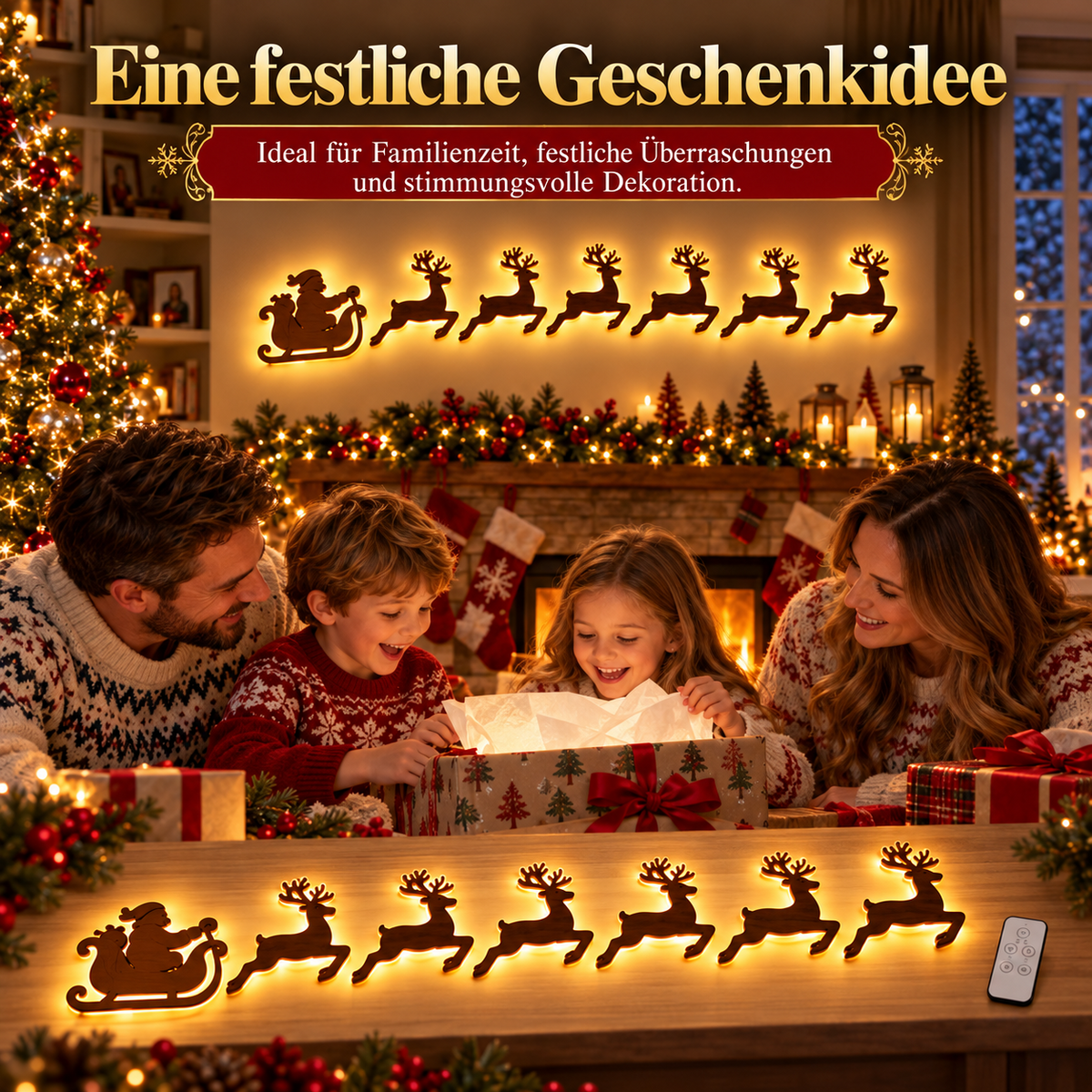 LumiSilva™ Leuchtende Weihnachts-Wanddeko | Warmer Lichterglanz & festliche Wandstimmung