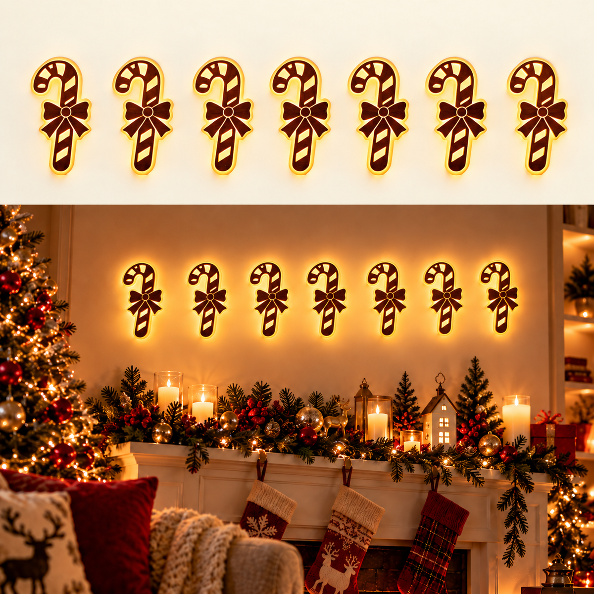 LumiSilva™ Leuchtende Weihnachts-Wanddeko | Warmer Lichterglanz & festliche Wandstimmung