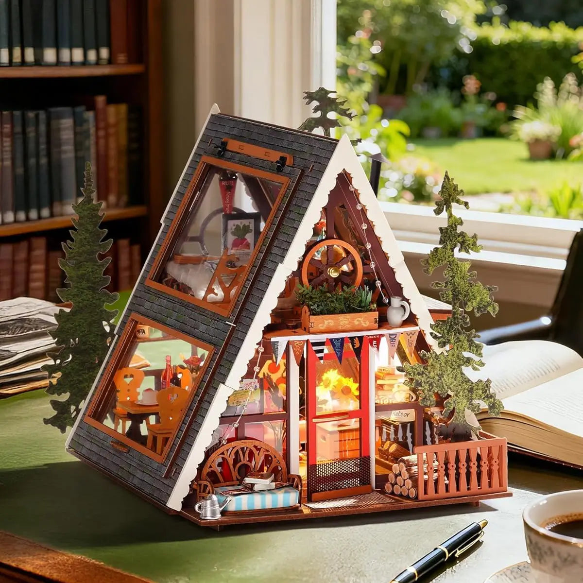 CabinLuma™ DIY Miniatur-Holzhütte – Gemütliche Waldszene bauen & mit warmem LED-Licht zum Leuchten bringen