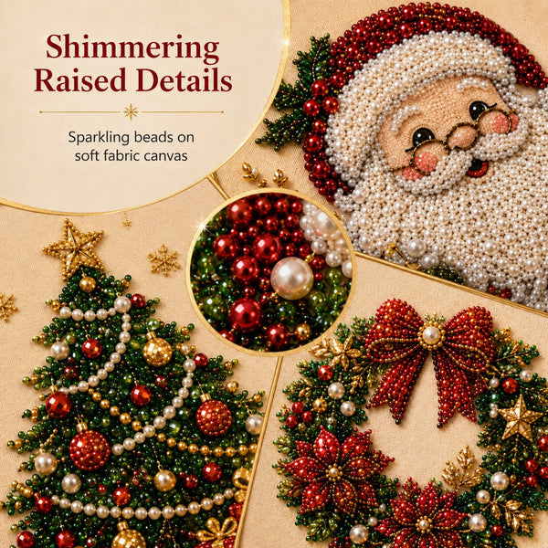 PearlMerry™ DIY-Weihnachts-Perlenkunst-Set – Festliche Bilder gestalten & gemütliche Winterabende kreativ genießen