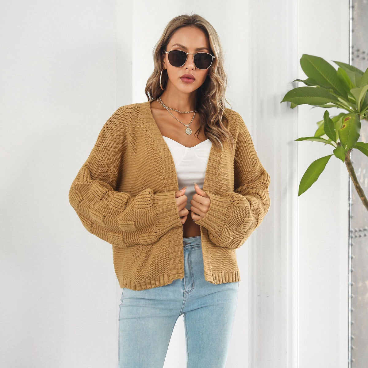 Ana™ Strickjacke mit Puffärmeln