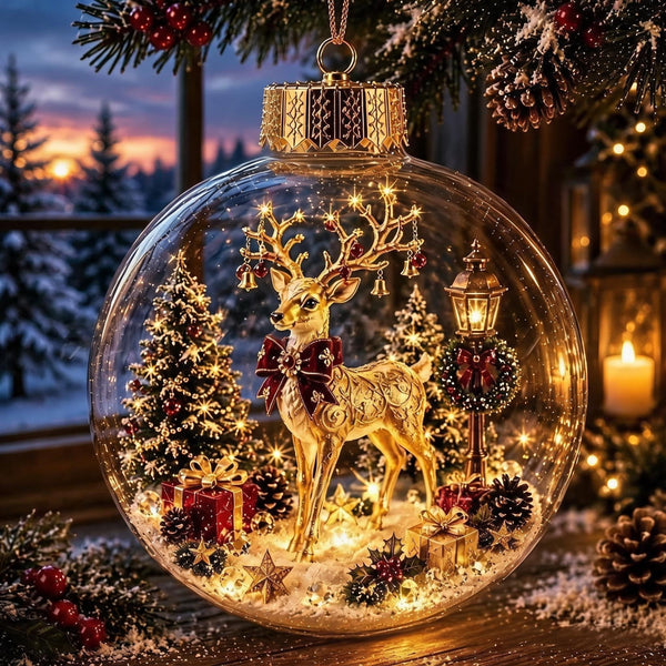 DioraLuma™ Leuchtender Weihnachts-Diorama-Anhänger – Warmer Glanz & zauberhafte Mini-Winterwelt