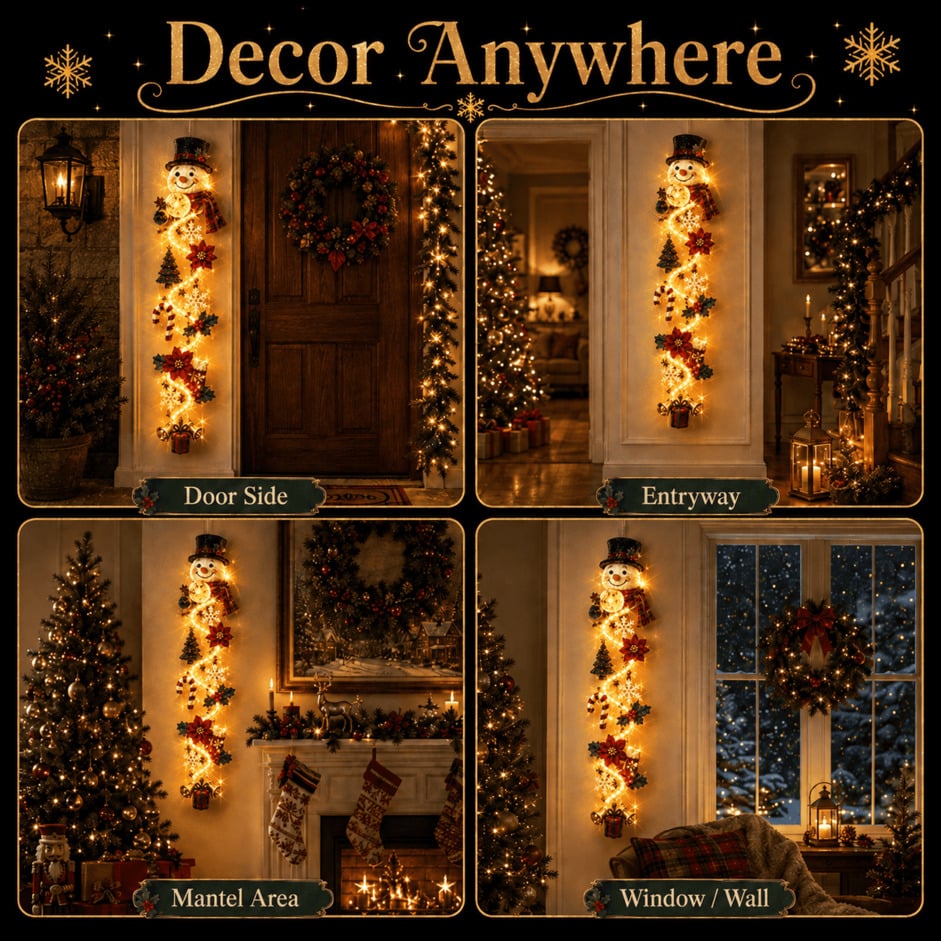 MerryCascade™ Leuchtender Weihnachts-Türhänger | Warmer Lichterglanz & Festliche Eingangsd ekoration