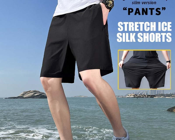 Men's Plus Size Ice Silk Stretch Shorts