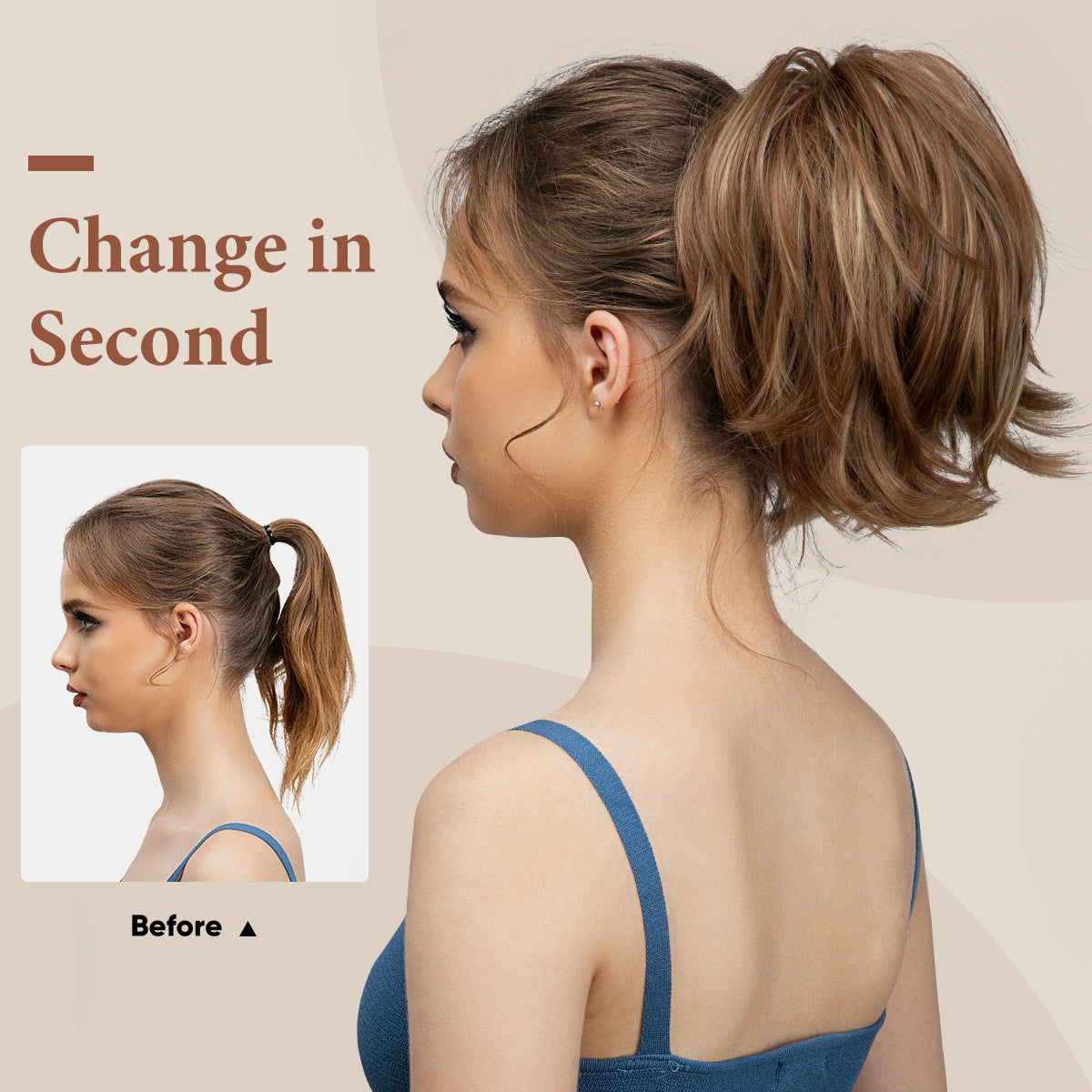 Grande™ Synthetische Haarverlängerungen Pferdeschwanz Krallenclip