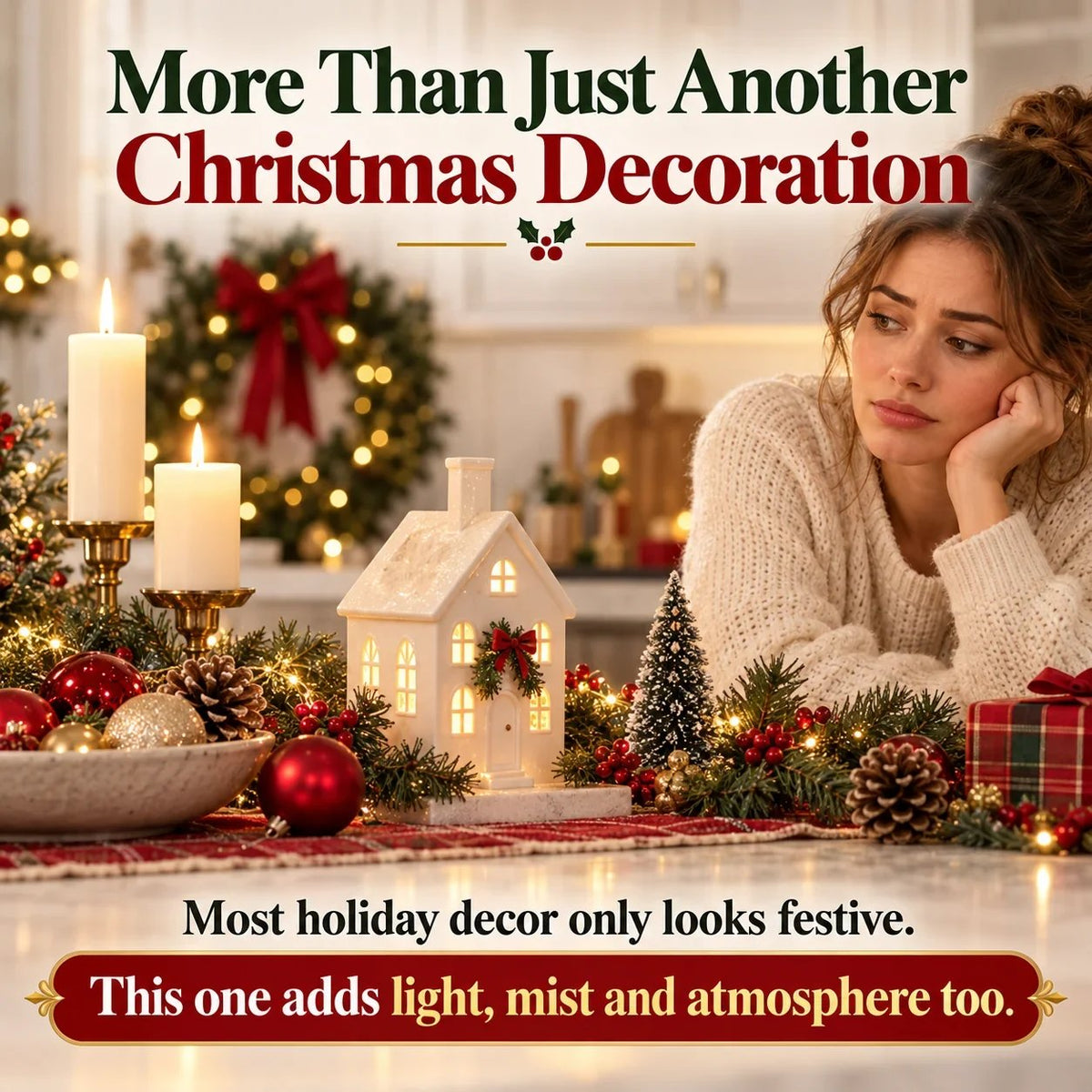 MistelGlow™ Weihnachtshaus-Diffusor | Festliches Licht & sanfter Nebel