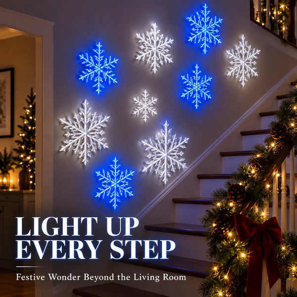 FrostGlow™ 3D Schneeflocken-Wandlichter | Magischer Weihnachtsglanz & stilvolle Winterdeko