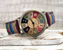 50% RABATT | Mehrfarbige Regenbogen-Muster Uhr