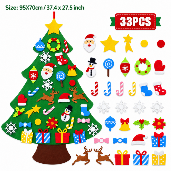 WonderTree™ Filz-Weihnachtsbaum-Set | Kreativer, bildschirmfreier Weihnachtsspass für Kinder