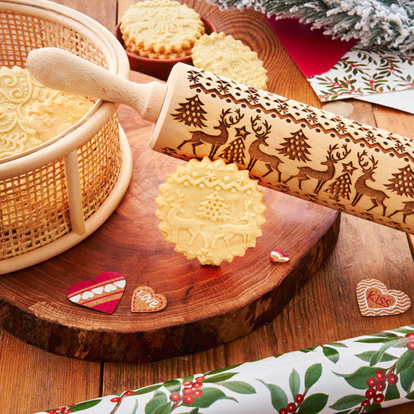EasyCarve™ - Weihnachtliche Rolling Pins aus Holz [Letzter Tag Rabatt]
