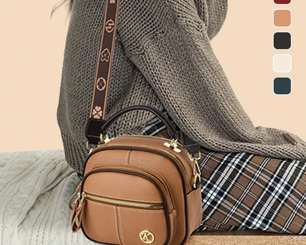 Katy™ Verstellbare Ledertasche mit breitem Schultergurt