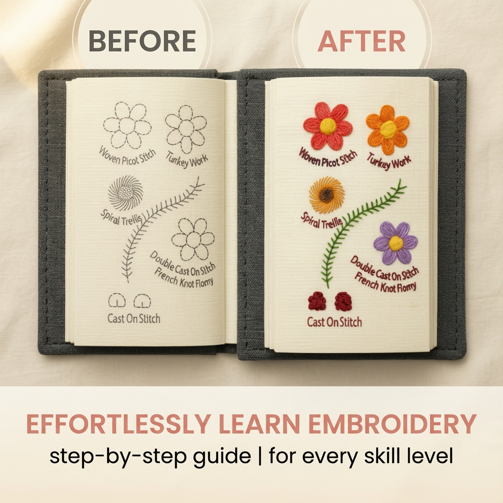 Stichruhe™ Stickbuch – Kreative Stickmomente ohne Bildschirm | Entspannung & gemeinsame Zeit