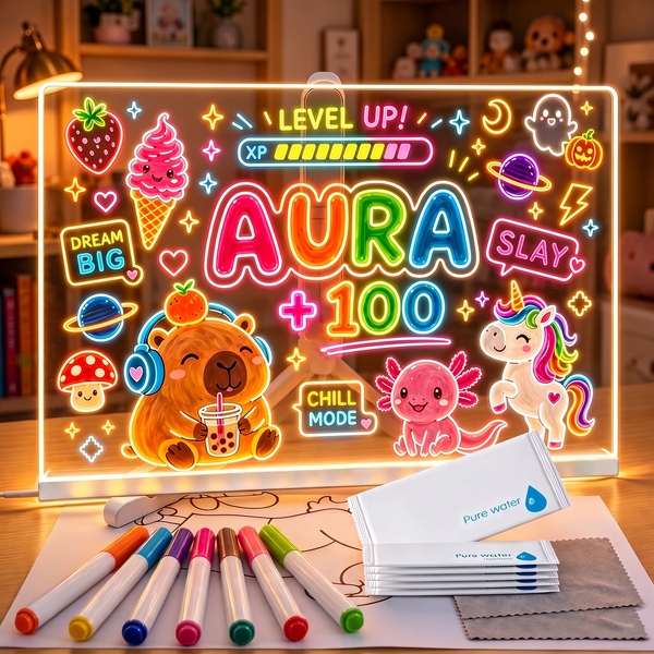 GlowMio™ LED-Zeichenbrett für Kinder | Kreativer Malspass ohne Bildschirm