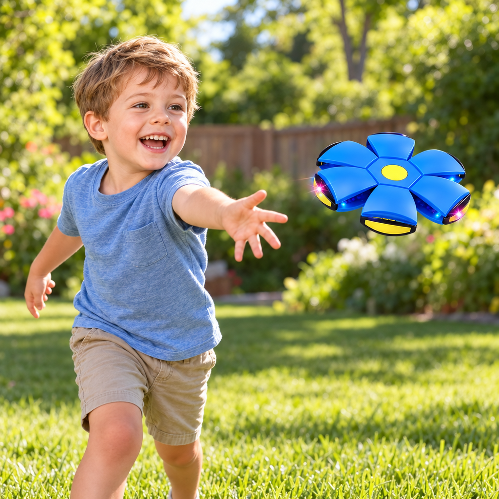 Bounzora™ Leuchtender Magic-Ball | Fliegende Scheibe und Hüpfball in einem