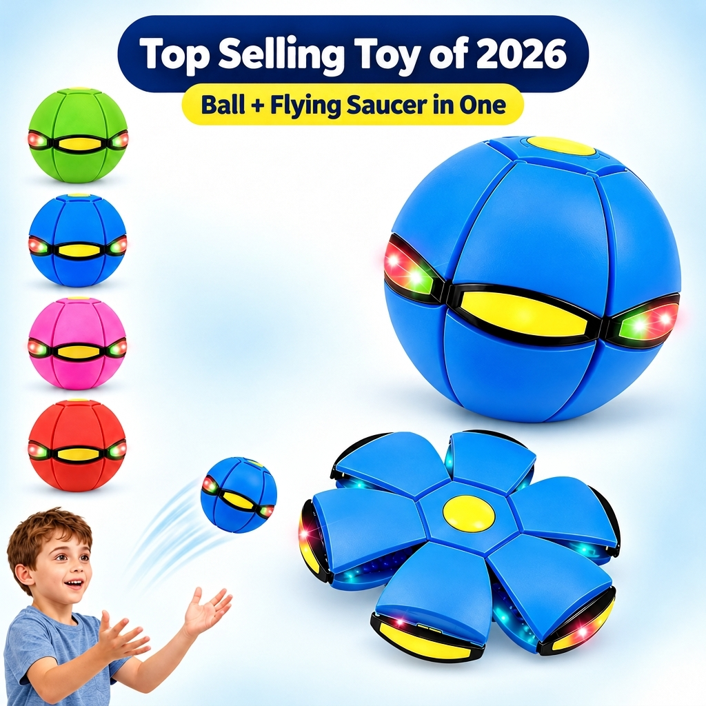 Bounzora™ Leuchtender Magic-Ball | Fliegende Scheibe und Hüpfball in einem