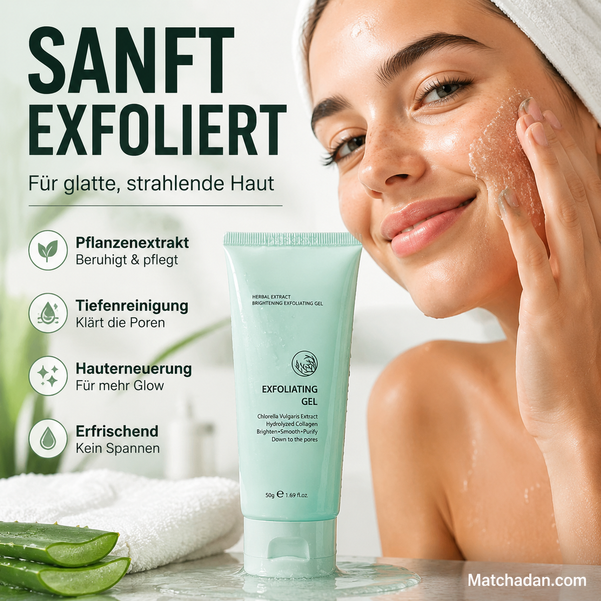 PureGlow™ Kräuter-Peeling Gel – Für Glatte, Strahlende & Reine Haut