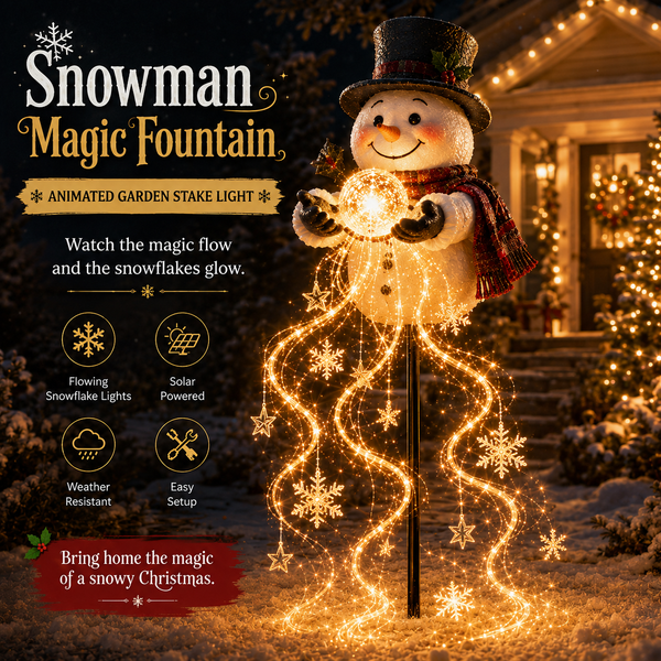 SnowLumi™ Solar-Schneemann-Gartenleuchte | Magischer Schneeflocken-Lichteffekt & Weihnachtszauber