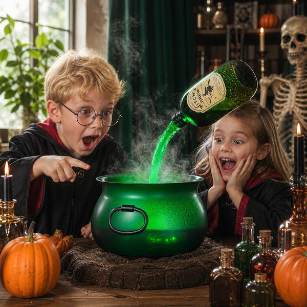 HexaBrew™ Halloween-Zauberkessel | Magischer Leuchteffekt & schwebende Zaubertrank-Illusion