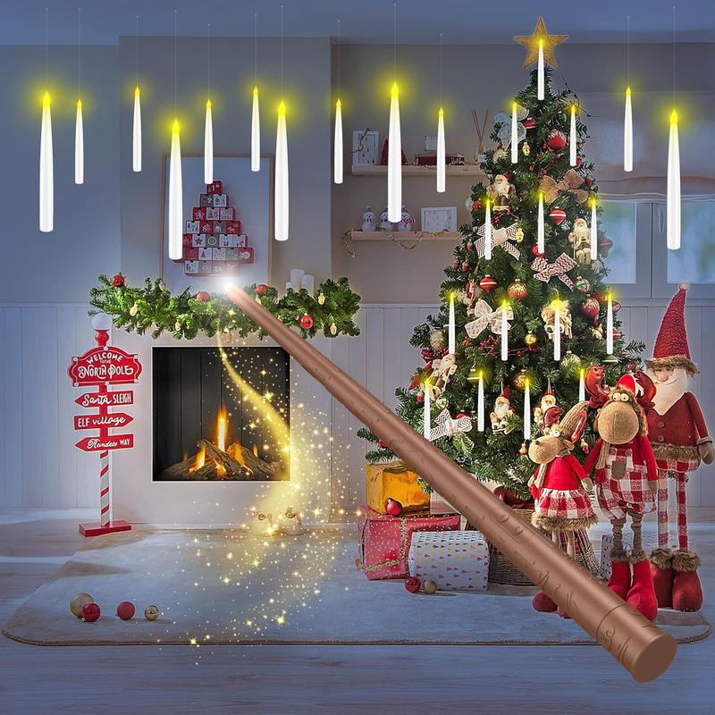 Wandora™ Schwebende LED-Kerzen | Magischer Flammeneffekt & Zauberstab-Fernbedienung