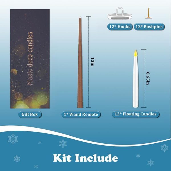 Wandora™ Schwebende LED-Kerzen | Magischer Flammeneffekt & Zauberstab-Fernbedienung