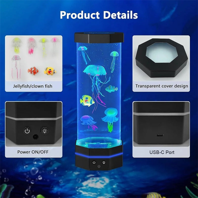 AquaJelly™ Quallen-Lavalampe | Magisches Unterwasserlicht mit Fernbedienung