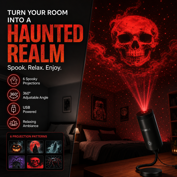 SpookLume™ HD Halloween-Projektor – 6 Gruselige Motive für Sofortige Halloween-Atmosphäre