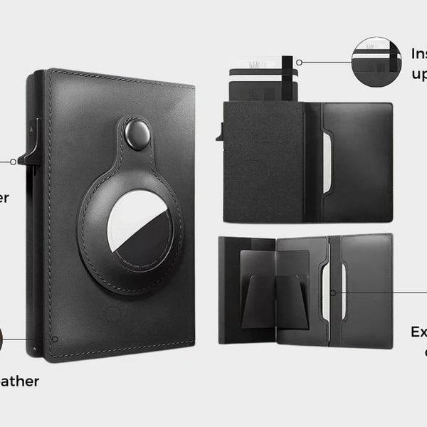 AiroWallet™ - AirTag Leather Wallet (unterstützt sowohl Android als iOS)