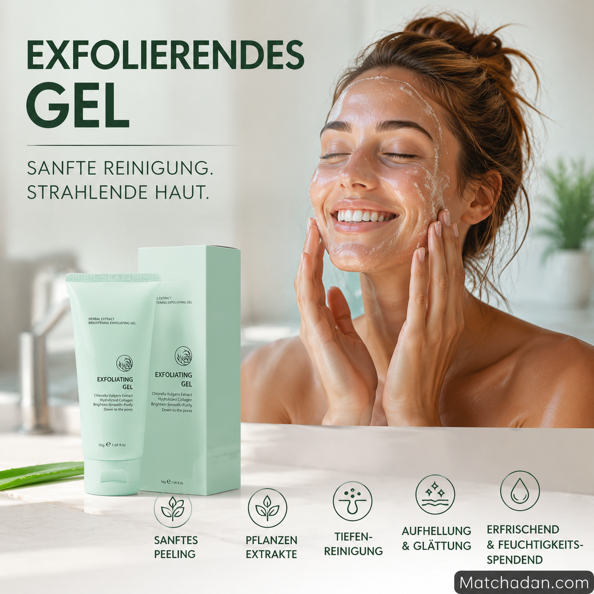 PureGlow™ Kräuter-Peeling Gel – Für Glatte, Strahlende & Reine Haut