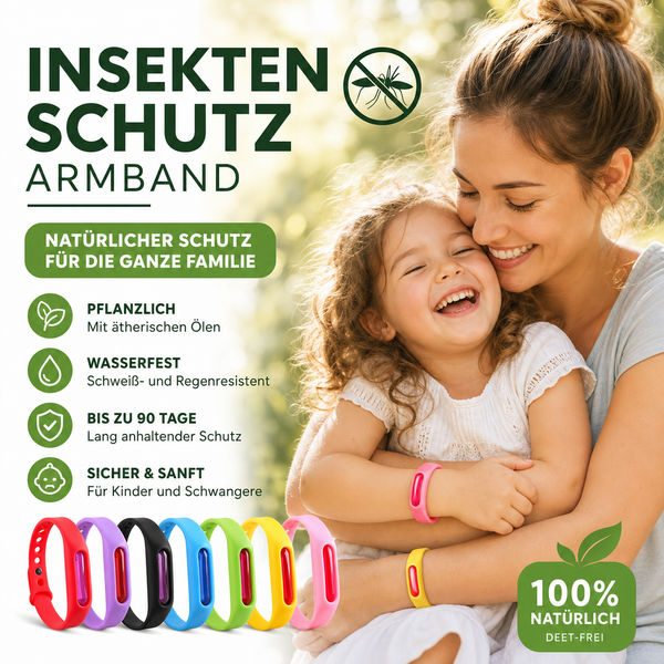 1+1 GRATIS | BugGuard™ - Wiederverwendbares Mückenschutzarmband für Outdoor, Camping & Reisen