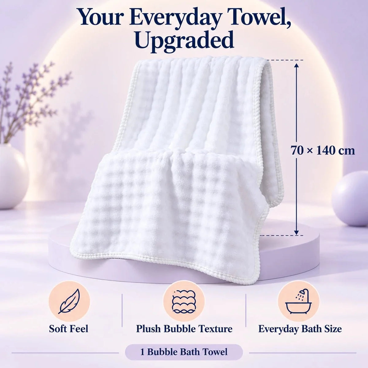 LuxeLoom™ Bubble-Badetuch | Luxuriöse Weichheit & kuscheliger Komfort