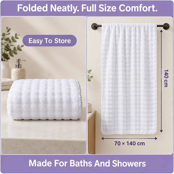 LuxeLoom™ Bubble-Badetuch | Luxuriöse Weichheit & kuscheliger Komfort