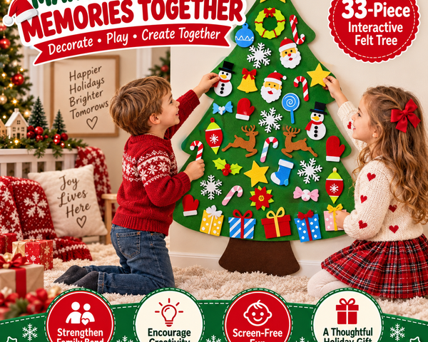 WonderTree™ Filz-Weihnachtsbaum-Set | Kreativer, bildschirmfreier Weihnachtsspass für Kinder