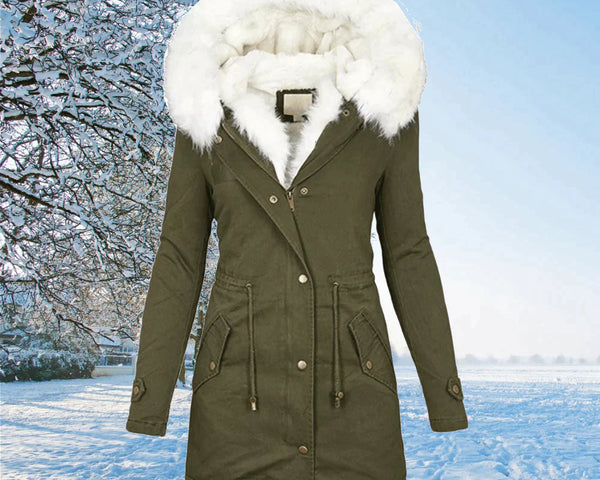 Ariana™ Der neue Parka Jacke mit Kapuze und Fellfutter in Übergröße