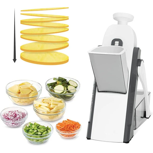 Slicora™ Manueller Gemüseschneider | 8 Schnittstärken & sicheres Schneiden