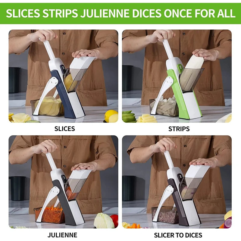 Slicora™ Manueller Gemüseschneider | 8 Schnittstärken & sicheres Schneiden
