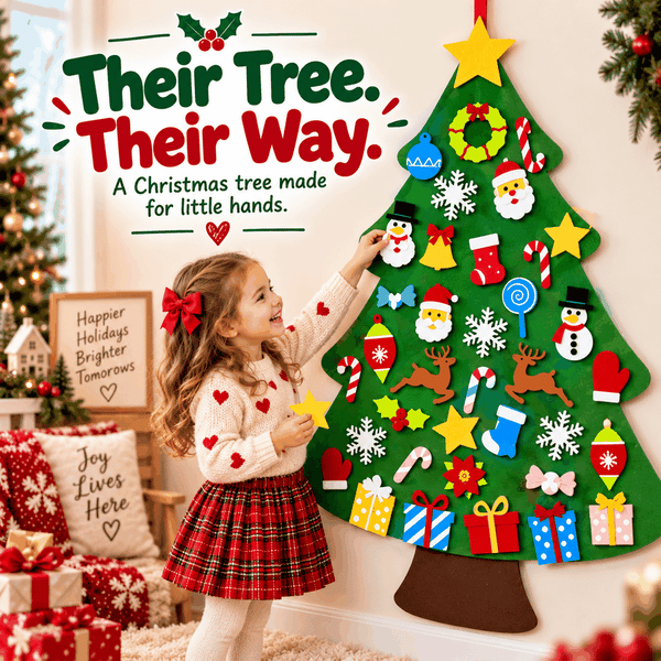 WonderTree™ Filz-Weihnachtsbaum-Set | Kreativer, bildschirmfreier Weihnachtsspass für Kinder