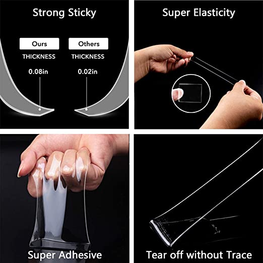 NexaGrip™ Transparentes Nano-Klebeband – Gegenstände sicher befestigen & wiederverwenden